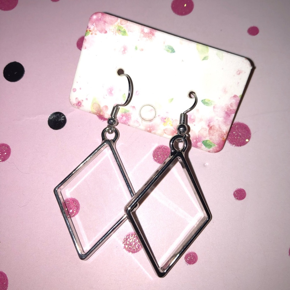 Silver diamond dangles